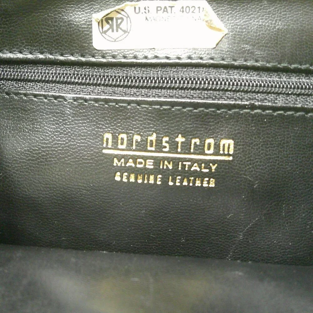 Vintage Nordstrom Made in Italy Green Leather hexagonal Bag Purse Pocketbook